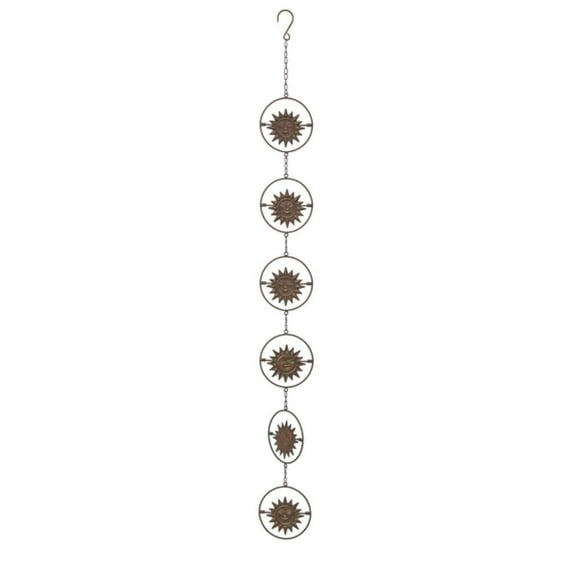 Ganz CG174857 Gold Patina Sun Face Kinetic Spinner Rain Chain, 51-inch Height