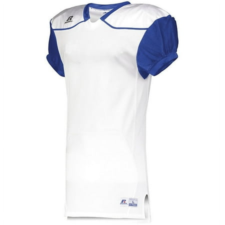 RUSSELL COLOR BLOCK GAME JERSEY (AWAY), 2XL, WHITE/ROYAL