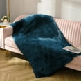 thumbnail image 2 of Junovo Luxury Fluffy Area Rugs Areary Rug for Bedroom Shaggy Rugs Area Carpet for Living Room Bedroom Room,2'x3',Navy Blue, 2 of 7