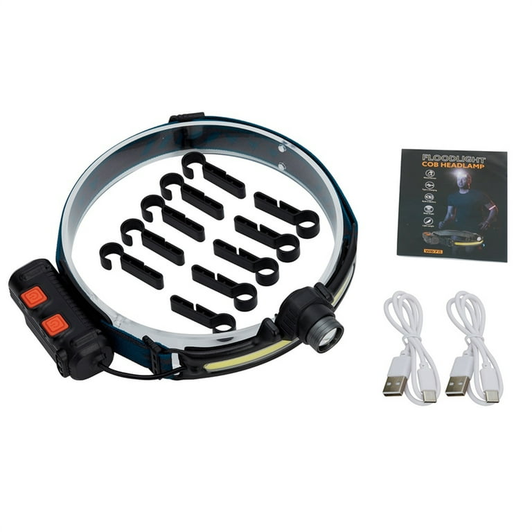 DODOING LED Rechargeable Headlamp,Outdoor Waterproof Spotlight Head Lamp  with Motion Sensor and 5 Clips,230 Wide Beam 6 Modes Headlight Flashlight  for