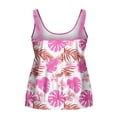 thumbnail image 5 of Xdegoge Womens Swim Tops Top Only Scoop Neck Tropical Floral Print Shirred Front Loose Flowy Modest Tummy Control Swimwear Top Beach Summer Pool Party, 5 of 8