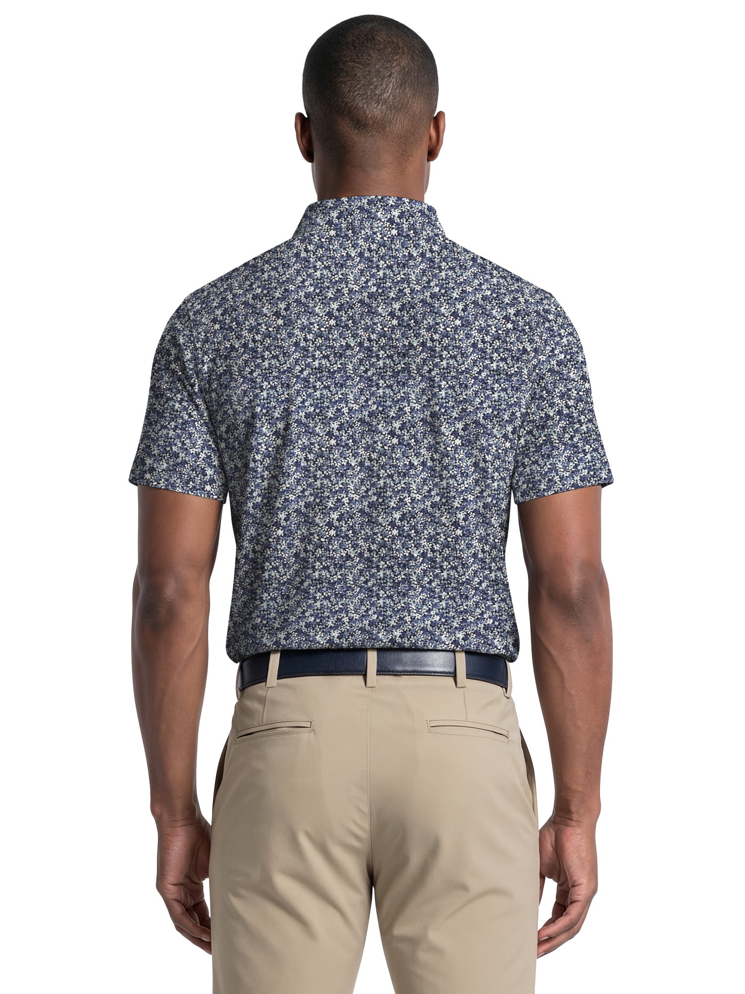 Ben Hogan Performance Men's & Big Men's Micro Floral Print Short Sleeve Polo Shirt, up to 5XB