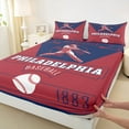 thumbnail image 3 of jejeloiu Baseball Game Twin Sheet Sets,Sport City Twin Fitted Sheet,Philadelphia Flat Sheet For Boys Teens,Ultra Soft Home Decor,3 Pieces, 3 of 7