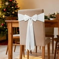 thumbnail image 6 of RKSTN Elastic Christmas Chair Bow Tie - White - Back Decor Sash, 6 of 7