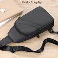thumbnail image 4 of Hukapapa Bolso de mensajero para hombre Bolso de pecho de tela Oxford Bolso de ciclismo de gran capacidad Bolso de hombro individualnegro, 4 of 5