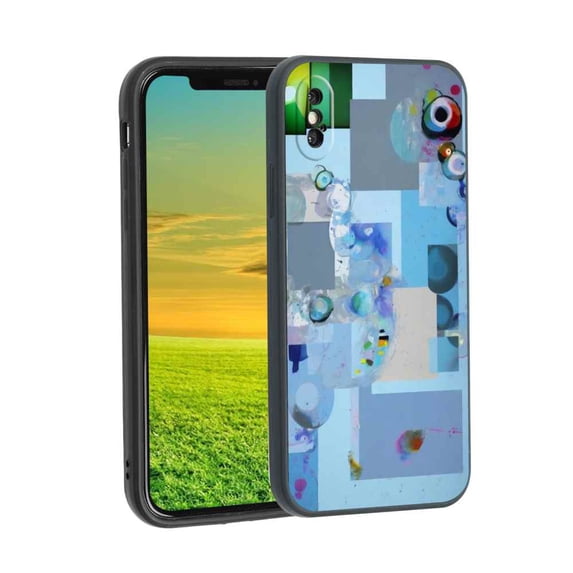 Compatible with iPhone XS Phone Case, Photo-Collage-Cute-Abstract-Art-8 Case Silicone Protective for Teen Girl Boy Case for iPhone XS