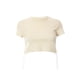 thumbnail image 1 of Sunloudy Mujeres Crop Tops, Cuello Redondo Manga Corta Color Sólido Lado Dividido Casual Verano Camisetas Cortas Sunloudy moda, 1 of 8