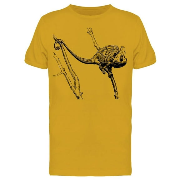 Chameleon On Branch Art T-Shirt Men -Image by Shutterstock, Male x-Large