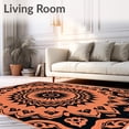 thumbnail image 2 of ODIKA 5'x7' Machine Washable Non-Slip Area Rug, Boho Floral Radiant Sunburst Artisan Crafted High Traffic Rug with Pad, Orange, 578358, 2 of 8