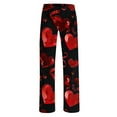 thumbnail image 5 of BLTIBY Women Valentine's Day Pajama Pant Spring Fall Love Printed Comfy Lounge Wide Leg Casual Stretch Palazzo Pj Bottoms Pants with Pockets Black 6 5XL, 5 of 5