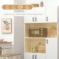 thumbnail image 4 of HOMCOM 71" Freestanding Pantry, Kitchen Buffet with Hutch, Modern Storage Cabinet, Microwave Cabinets with Doors and Adjustable Shelf, White, 4 of 9