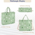 thumbnail image 6 of Corduroy Tote Bag for Women Shoulder Handbags Fashion Ladies Purses Satchel Messenger Bags Green and White Christmas Tree S, 6 of 8