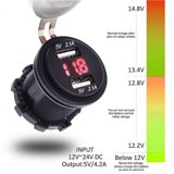 MICTUNING 2.1A Dual USB Charger Power Socket with Digital