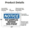 thumbnail image 2 of (2 Pack) No Samples Beyond This Point OSHA Notice Sign 24 Inch X 18 Inch Indoor / Outdoor Rust-Free Aluminum Metal Signs for Workplace, Workshop, and Construction Site, Made in the USA, 2 of 8