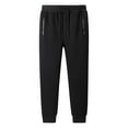 thumbnail image 5 of felwors Women's Fleece Lined High Waist Joggers - Zipper Pocket Warm Athletic Sweatpants Black, XXXXL, 5 of 8
