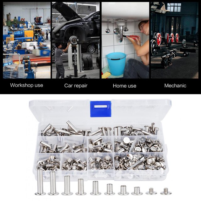 Nuts,320PCs Screws Nuts Flat Flat Head Rivet Set Thread Screws Top-Notch Performance