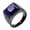 Blue Black, variant on Men's Stainless Steel Vintage Square Agate Gemstone Ring High Polished Silver Side,Light Green Size 10