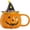 Orange A, variant on Halloween Ceramic Pumpkin Coffee Mug with Witch Hat Lid Orange Pumpkin Cup Drinkware for Halloween Party Home Decor