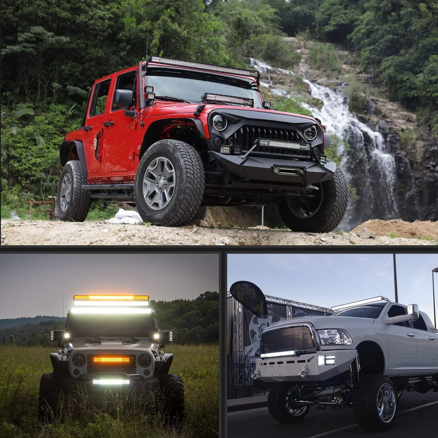Nilight - LED Light Bar 42Inch 648W Triple Row Flood Spot Combo Led Bar 43000LM Driving Lights Super Bright Led Off Road Lights for Trucks Jeep UTV ATV Boat