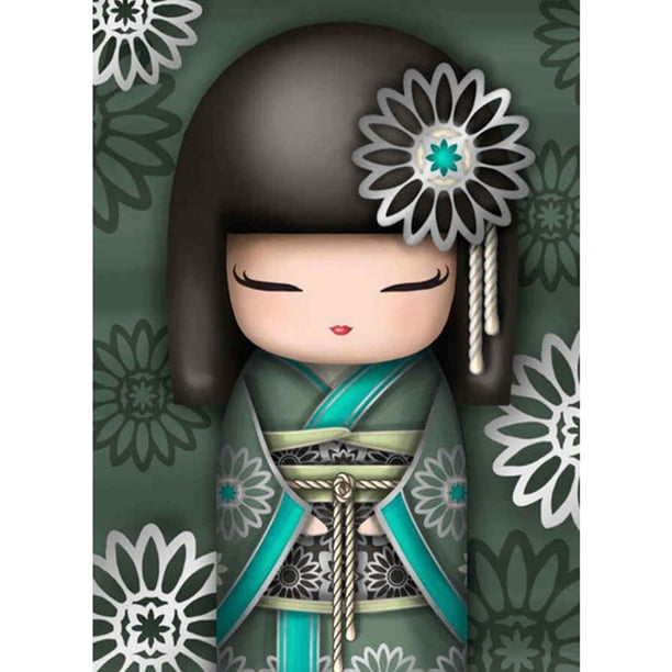 Diamantes Imitación 12x16 Pulgadas Juego Bricolaje Muñeca Kokeshi