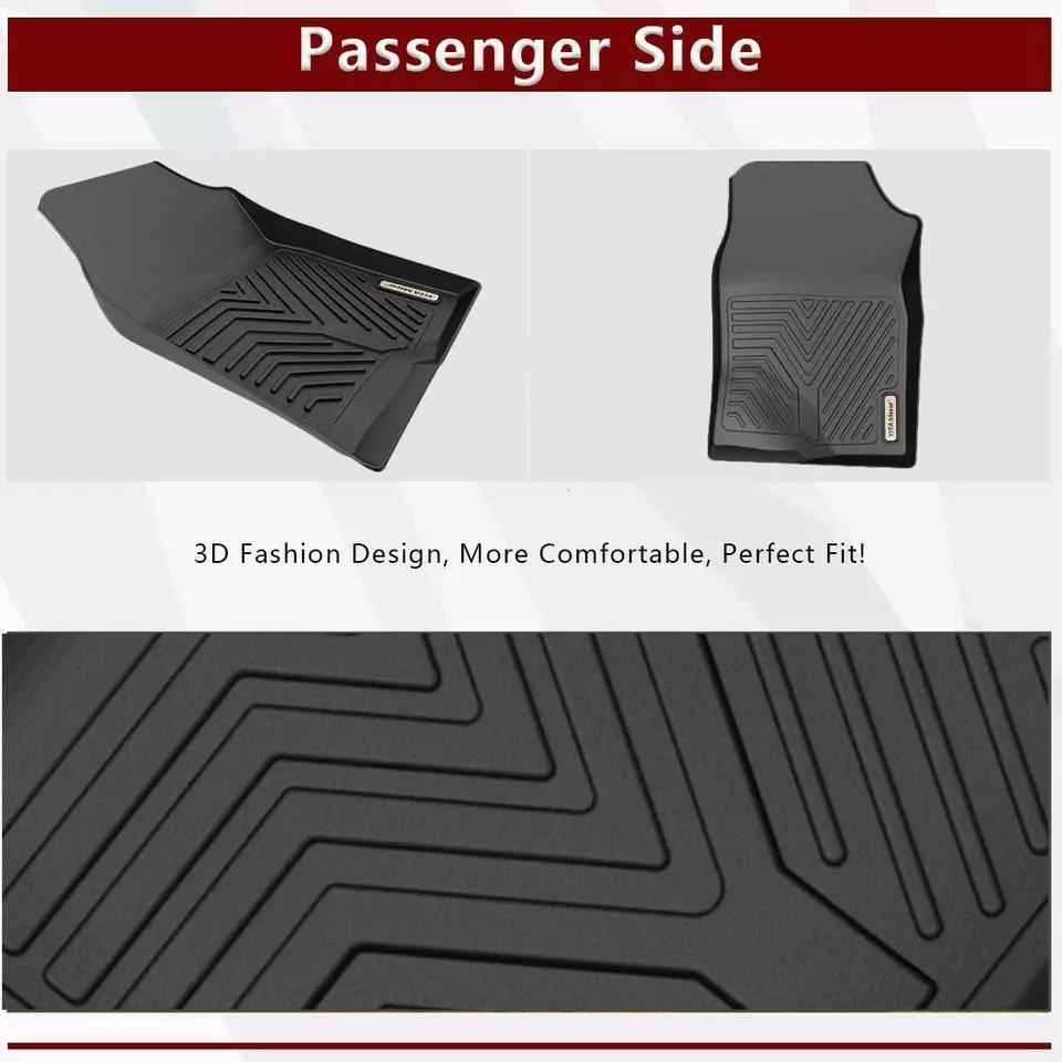 RVNI TPE Rubber Floor Mats 1st & 2nd Row for 2016-2021 Honda Civic Sedan & Hatchback 4-Door Set All-Weather