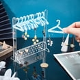 thumbnail image 4 of 70 Holes Earring Organizer, Acrylic Coat Hanger Earring Holder Rack Earring Display Stands for Selling Unique Dangle Ear Stud Organizer for Retail Show Personal Exhibition 5.9x2x6.3 inch, 4 of 8