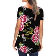 thumbnail image 4 of Enwejyy Women Plus Size Short Sleeve Floral Print Relaxed Fit Basic T-Shirt Blouse Tunic Tops, 4 of 4