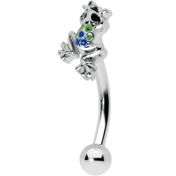 Body Candy 16G Steel Eyebrow Jewelry Cartilage Tragus Daith Conch Rook Green Blue Polka Dot Frog Eyebrow 5/16?