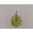 thumbnail image 3 of LBG Ladies Solid 925 Sterling Silver Natural Peridot Large Cluster Pendant Necklace, 3 of 5