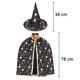 thumbnail image 4 of Halloween Costume Wizard Cape Witch Cloak with Hat with Stay Pattern Children's Role Play Party Levamdar 221155-2, 4 of 7