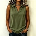 thumbnail image 2 of Basic Tank Tops for Women Soild Loose Fit Sleeveless Shirt V Neck Polo Shirts Summer Collard Tops, 2 of 5