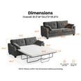 thumbnail image 2 of CHIC HOUSE Pull Out Sofa Bed Couch Queen Size with Mattress USB, Convertible Sleeper Sofa Loveseat for Small Spaces RV, Chenille Pull Out Couch Bed for Living Room with Cup Holder LED Light Dark Gray, 2 of 10