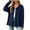 Navy, variant on Womens Jackets Long Sleeve Fall Casual Button down Lapel Thin Coats Lightweight Solid Color Clothes