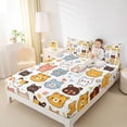 thumbnail image 4 of jejeloiu Cute Tiger Pattern Twin Sheet Sets,Kawaii Cartoon Bear Twin Fitted Sheet,Colorful Cartoon Wildlife Flat Sheet For Kids,Super Cozy Room Decor,3pcs, 4 of 7