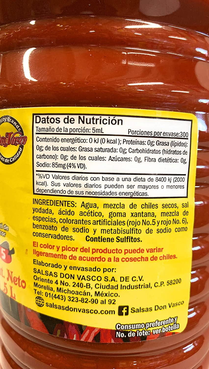 Botanera Salsa Picante Mexican Sauce, Don Vasco, Hot, 1.5 Litros