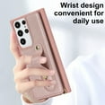 thumbnail image 3 of ELEHOLD Samsung Galaxy S23 Ultra Wallet Case, Flip Card Slots Magnetic Button Kickstand Function Non-Slip Wristband Crossbody Shoulder Strap for Samsung Galaxy S23 Ultra Fashion Leather Case,Rosegold, 3 of 8