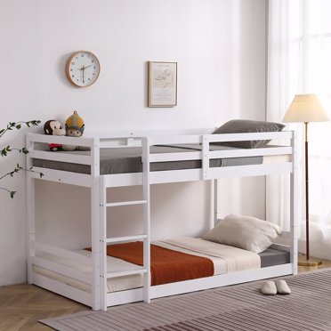 Free Shipping! Euroco Wood Twin over Full Size Bunk Bed, 2-in-1 Bed for ...