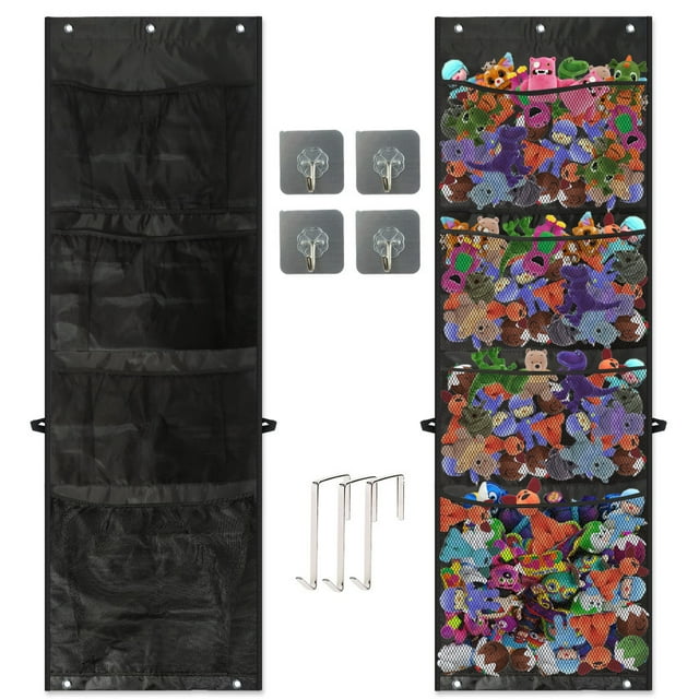 El almacenamiento original para animales de peluche, organizador sobre la puerta para peluches, accesorios para bebés, almacenamiento de juguetes de peluche, colgante transpirable