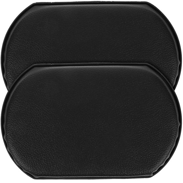Durable Leather Replacement Pad for Wheelchair Leg Rest Black Ergonomic Design 2Pcs
