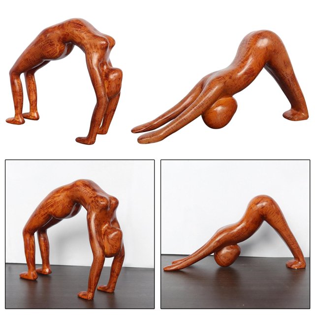 Estatua femenina del estiramiento de Escultura de resina Figuras Decoraciones del dormitorio Baoblaze figuritas de yoga