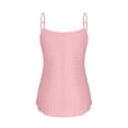 thumbnail image 5 of Women V Neck Sleeveless Spaghetti Strap Cami Top Casual Loose Eyelet Embroidery Solid Color Summer Tank Top with Half Zip L, 5 of 8
