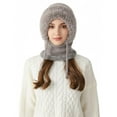 thumbnail image 3 of 3-in-1 Winter Balaclava for Women, Women's Outdoors Windproof Scarf Hat, Warm Neck Knitted Hat Sets, 3 of 10