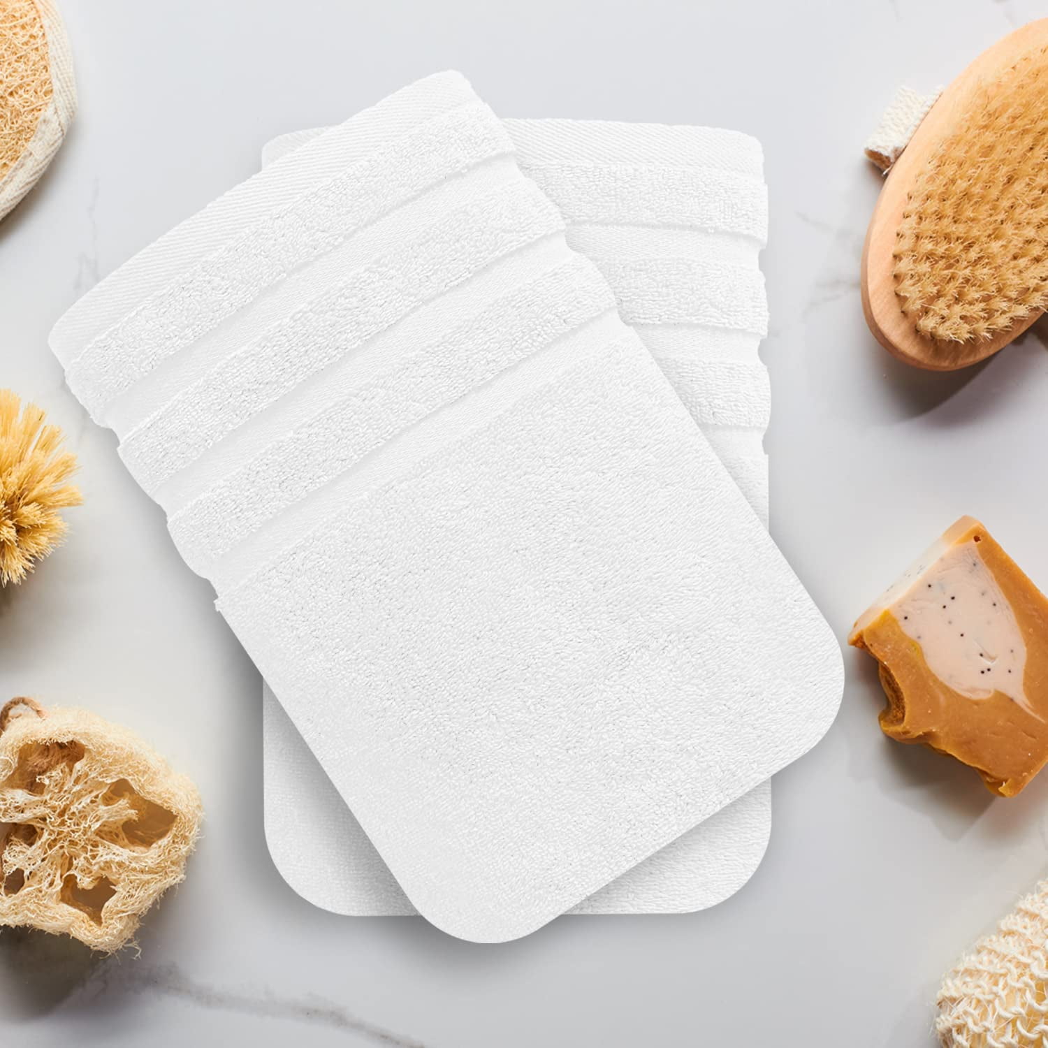 Premium Brilliant White Bath Towels - Pack of 2 - 27 x 54 inches - Infinitee Xclusives