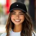 thumbnail image 3 of Dalix Heart Embroidered Cotton Summer Outdoor Baseball Cap Dad Hat Womens in Black, 3 of 5