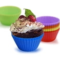 thumbnail image 3 of Manunclaims Pan Reusable Silicone Cupcake Molds 2in 6/12/24 Pack Small Baking Cups Truffle Cake Pan Set Nonstick Cup Cake Molds for DIY Christmas Gift, 3 of 8