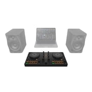 AlphaTheta DDJ-FLX2 Compact 2-Channel DJ Controller with Headphones & Case Package