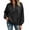 Black, variant on Quarter Zip Pullover Women Solid Color Collared Sweatshirts Loose Comfy Sweatshirt with Pockets S