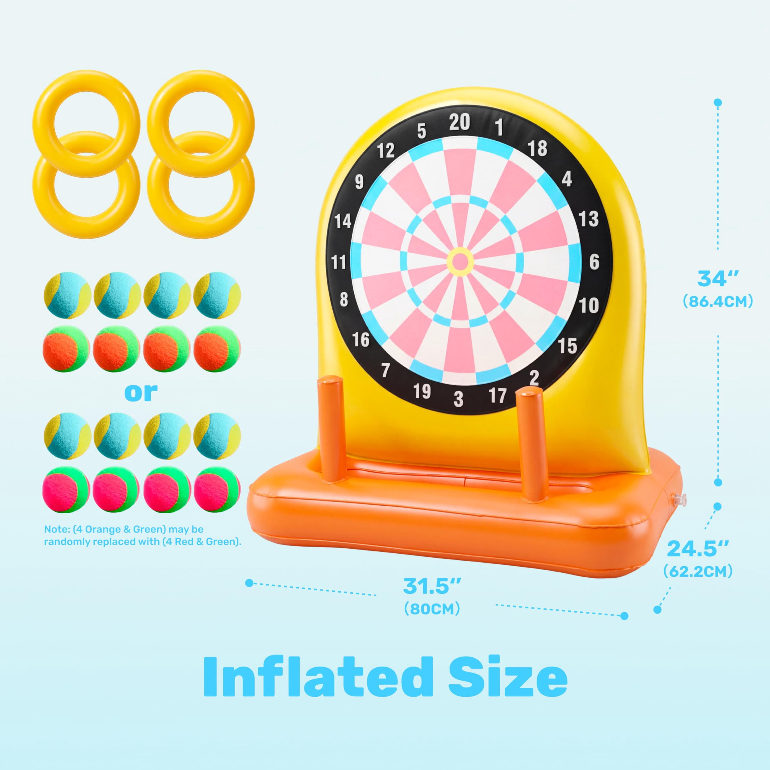 2-in-1 Inflatable Dart Board and Ring Toss Game Set