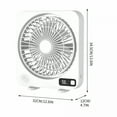 thumbnail image 2 of HIBIBUD 13.6 Inch Portable Table Fan, Digital Small Box Fan with 5 Powerful Speeds for Home Office Bedroom Bathroom Kitchen, White, 1 Pcs, 2 of 7