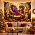 thumbnail image 3 of Woodland Animals with Berry Pie in Autumn Forest, Whimsical Illustration for Nature Lovers, Wildlife Wall Art Decor, Housewarming Gift Tapestry Wall Hanging for Living Room and Dorm, 3 of 7